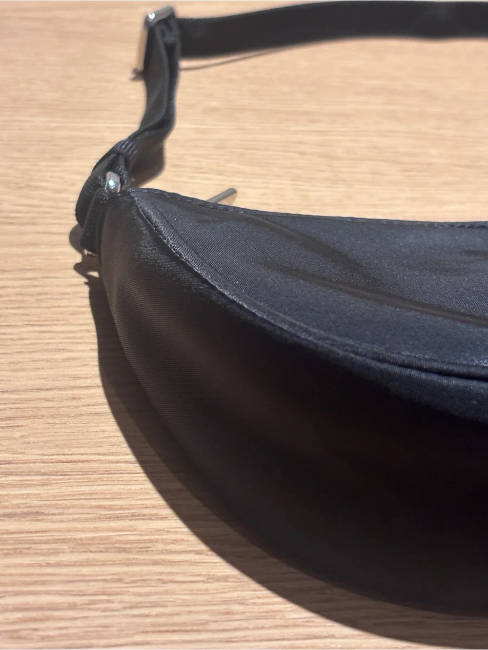 lululemon athletica Black Shoulder Bag with Silver Logo